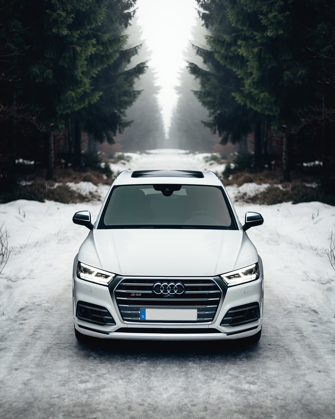 audi in the snow